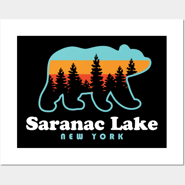 Saranac Lake NY Adirondacks Bear Adirondack Mountains Wall Art by PodDesignShop